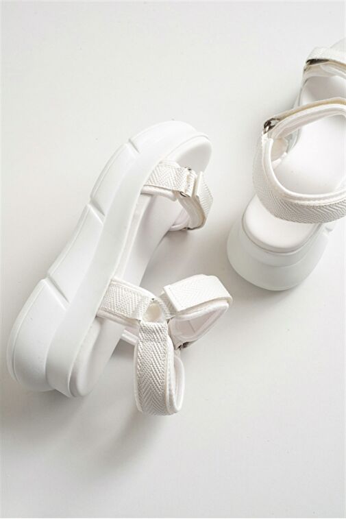 4760 Beyaz Kadın Sandalet - Görsel 5