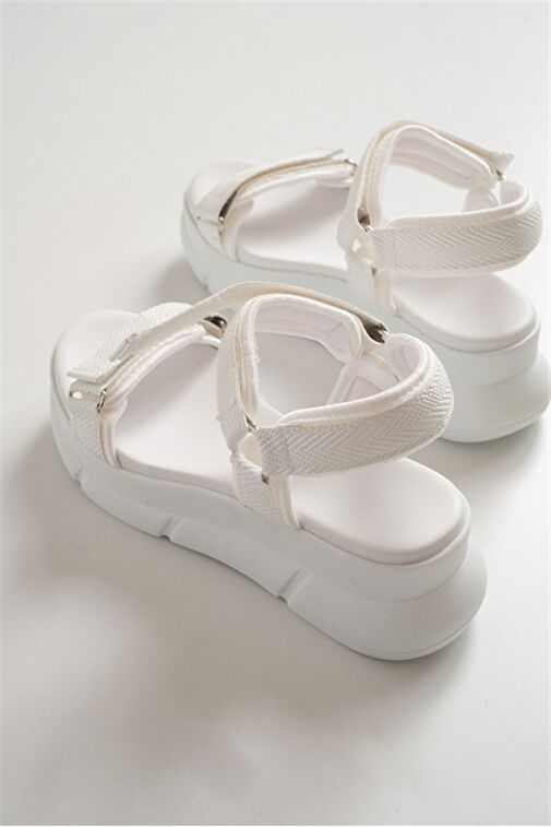 4760 Beyaz Kadın Sandalet - Görsel 6