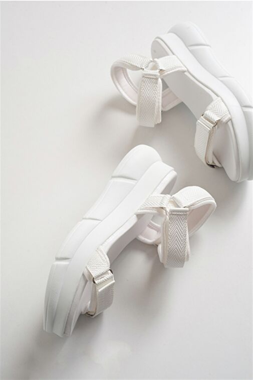 4760 Beyaz Kadın Sandalet - Görsel 7
