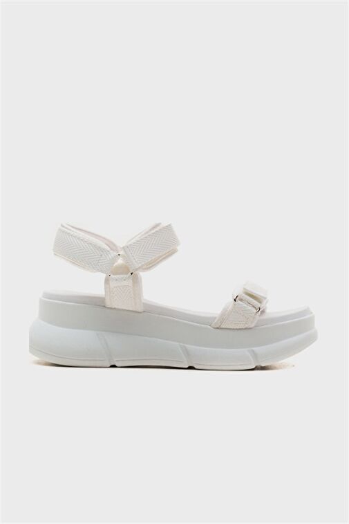 4760 Beyaz Kadın Sandalet - Görsel 9