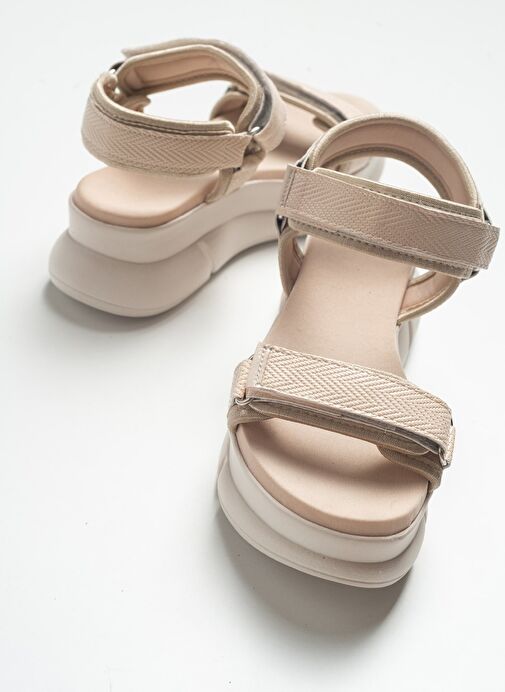 4760 Bej Kadın Sandalet - Görsel 2