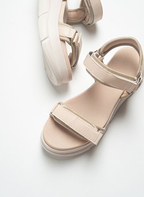 4760 Bej Kadın Sandalet - Görsel 3