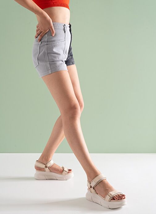 4760 Bej Kadın Sandalet - Görsel 7