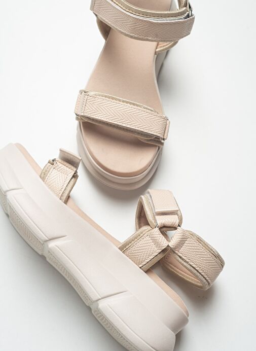 4760 Bej Kadın Sandalet - Görsel 4
