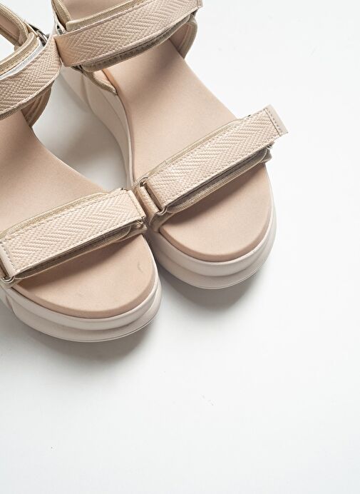 4760 Bej Kadın Sandalet - Görsel 5