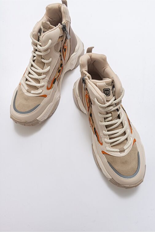 OLIVIA Bej Desenli Kadın Spor Bot - Görsel 4