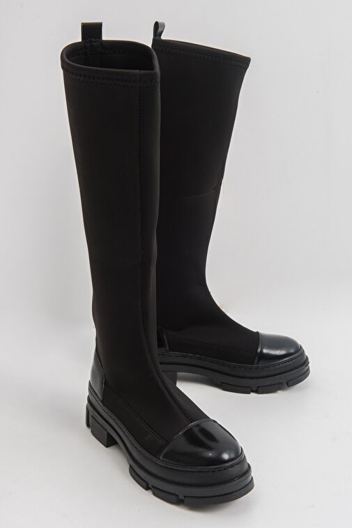 BELLA Siyah Scuba Kadın Çizme - Görsel 2