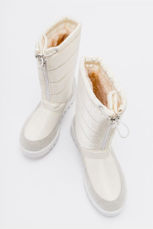 VAY Beyaz Fermuarlı Kadın Kar Botu - Görsel 3
