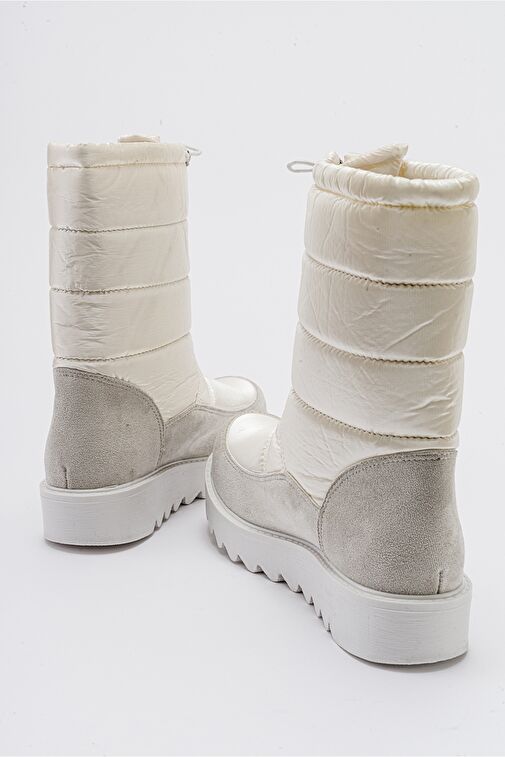 VAY Beyaz Fermuarlı Kadın Kar Botu - Görsel 5