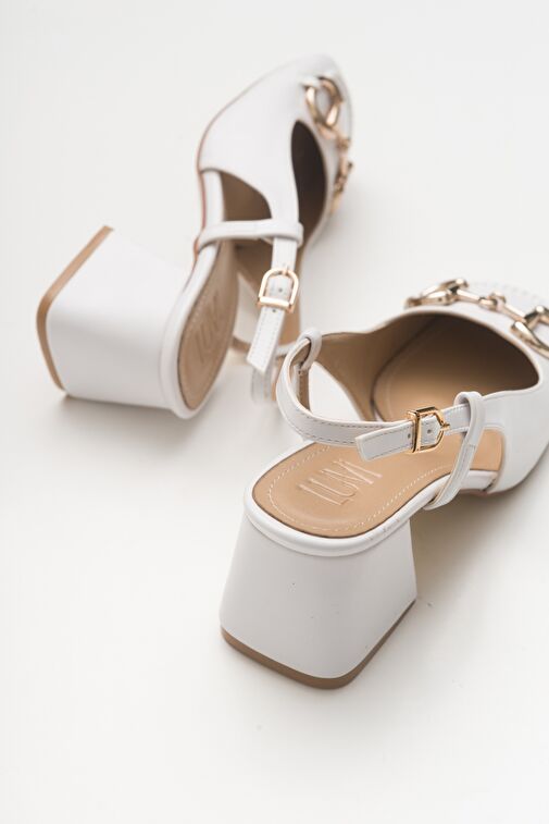 KAROL Beyaz Kadın Topuklu Ayakkabı - Görsel 4