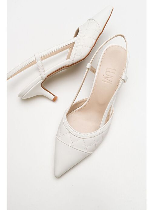 POINT Beyaz Kadın Topuklu Ayakkabı - Görsel 2
