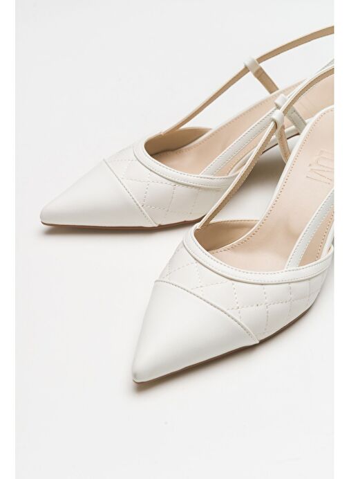 POINT Beyaz Kadın Topuklu Ayakkabı - Görsel 3