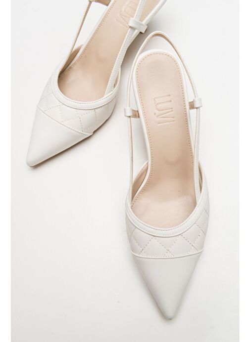 POINT Beyaz Kadın Topuklu Ayakkabı - Görsel 4