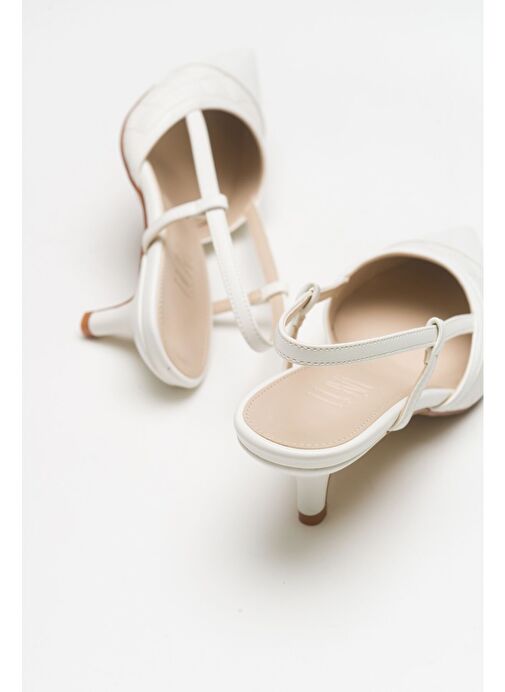 POINT Beyaz Kadın Topuklu Ayakkabı - Görsel 5