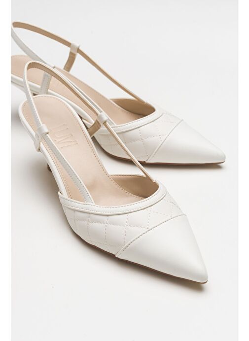 POINT Beyaz Kadın Topuklu Ayakkabı - Görsel 6