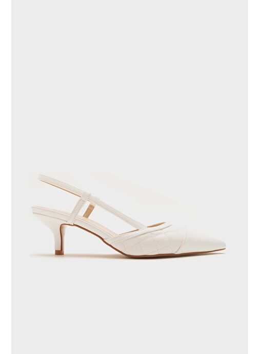 POINT Beyaz Kadın Topuklu Ayakkabı - Görsel 7