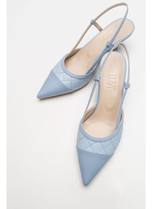 POINT Bebe Mavi Kadın Topuklu Ayakkabı - Görsel 4
