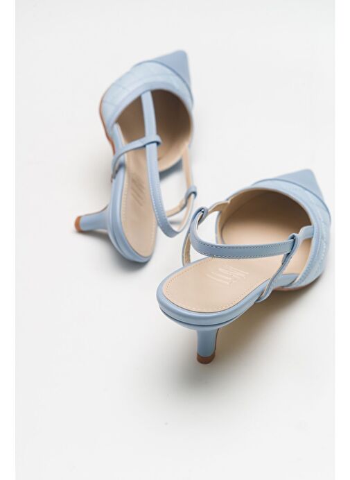 POINT Bebe Mavi Kadın Topuklu Ayakkabı - Görsel 5