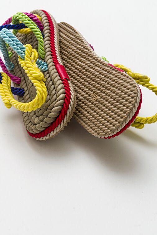 İP Bej Multi Kadın Sandalet - Görsel 6