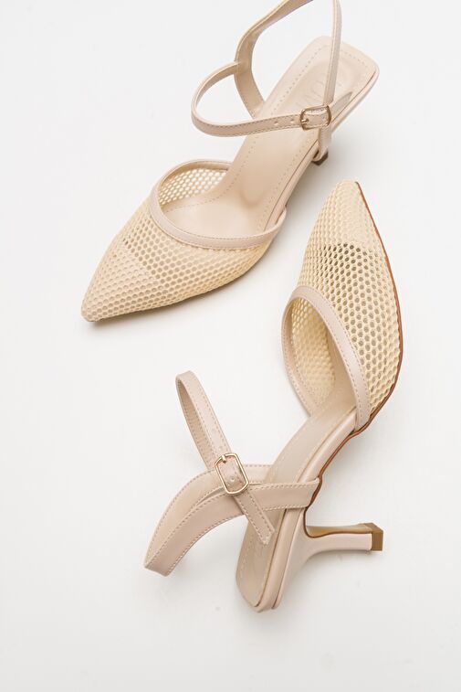 Luvi Shoes Bej Kadın Topuklu Ayakkabı 71-6205 - Görsel 3