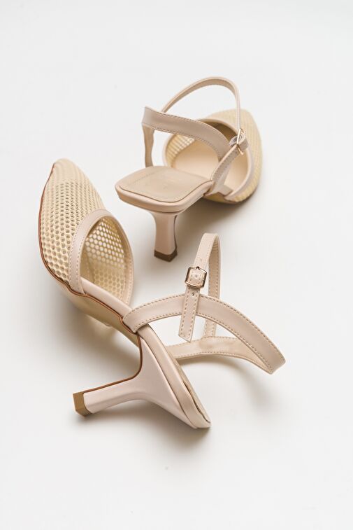 Luvi Shoes Bej Kadın Topuklu Ayakkabı 71-6205 - Görsel 6