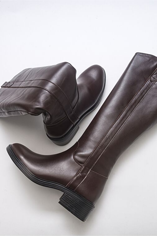 ACRO Kahve Cilt Hakiki Deri Kadın Çizme - Görsel 3