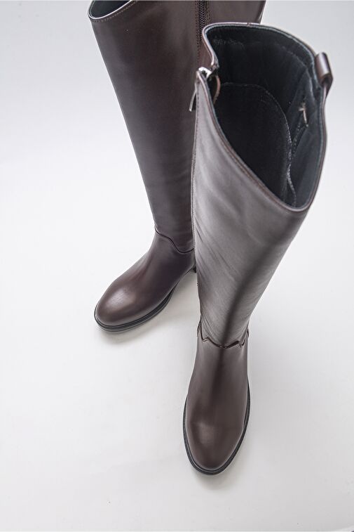ACRO Kahve Cilt Hakiki Deri Kadın Çizme - Görsel 4