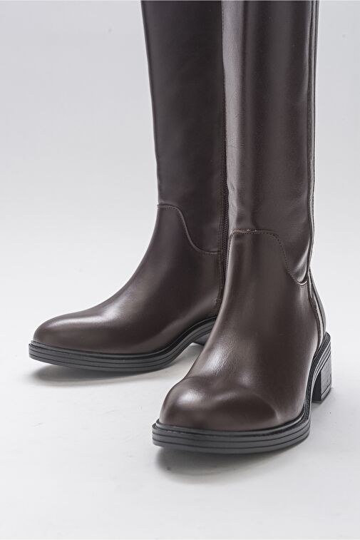 ACRO Kahve Cilt Hakiki Deri Kadın Çizme - Görsel 5