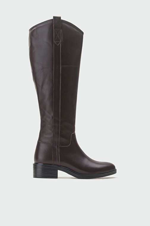 ACRO Kahve Cilt Hakiki Deri Kadın Çizme - Görsel 7