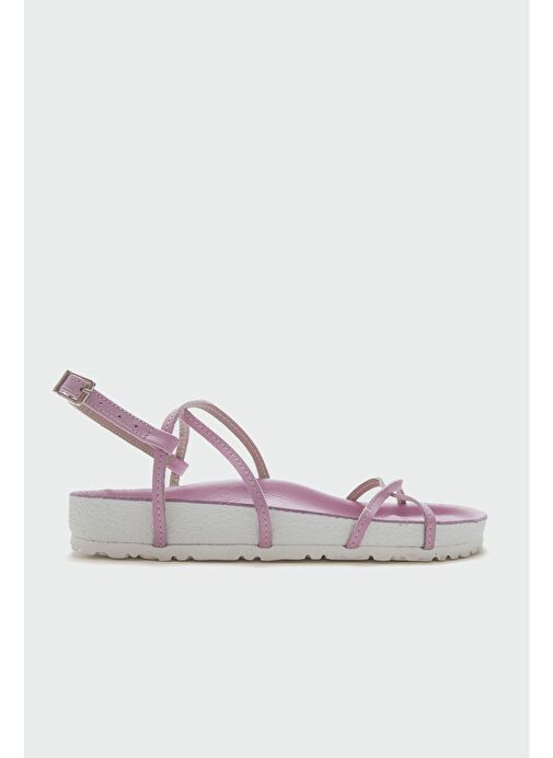 MUSE Hakiki Deri Pembe Kadın Sandalet - Görsel 7