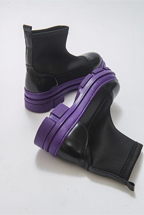 BENDIS Siyah Mor Scuba Kadın Bot - Görsel 6