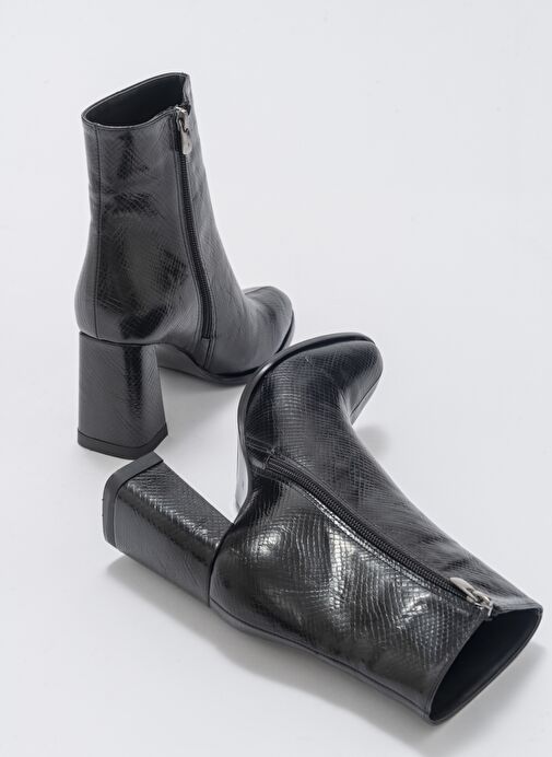 JEWEL Siyah Baskı Kadın Topuklu Bot - Görsel 3