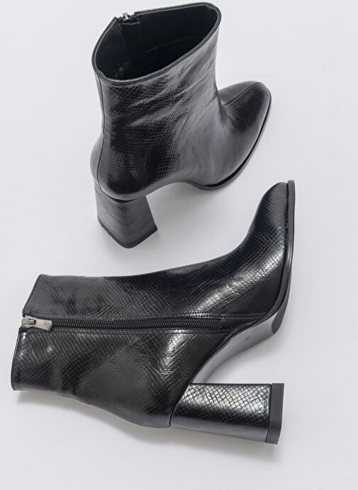 JEWEL Siyah Baskı Kadın Topuklu Bot - Görsel 6