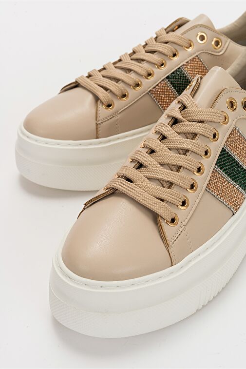 Luvi Shoes Bej Kadın Sneaker 223-602 - Görsel 5