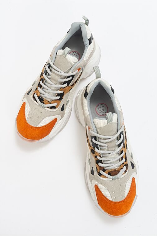 LECCE Turuncu Desenli Kadın Spor Ayakkabı - Görsel 3