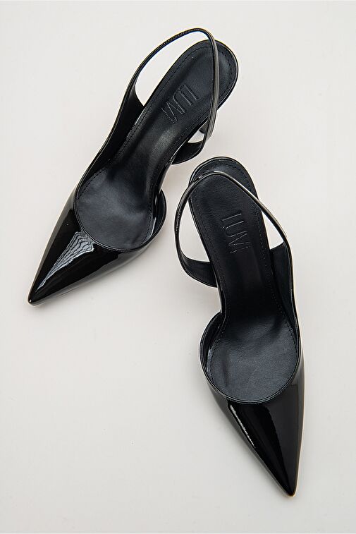 TWİNE Siyah Rugan Kadın Topuklu Ayakkabı - Görsel 6