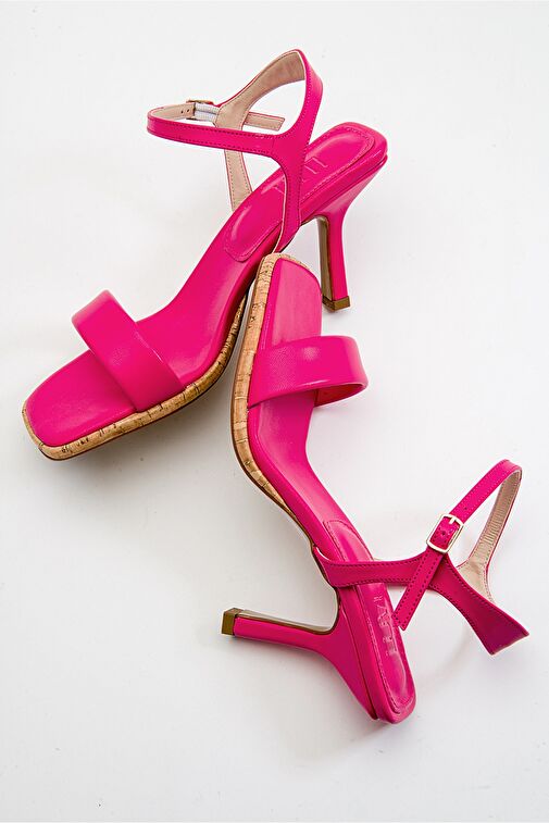 NOVEL Fuşya Cilt Kadın Topuklu Ayakkabı - Görsel 5