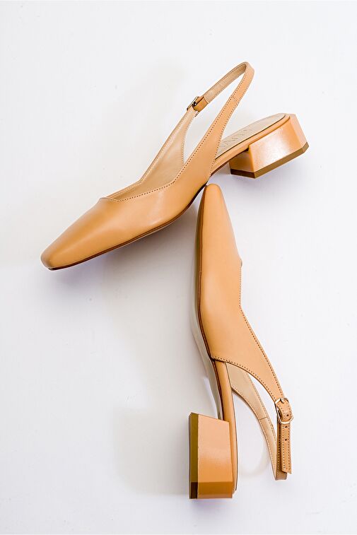 STATE Koyu Bej Cilt Kadın Topuklu Ayakkabı - Görsel 4