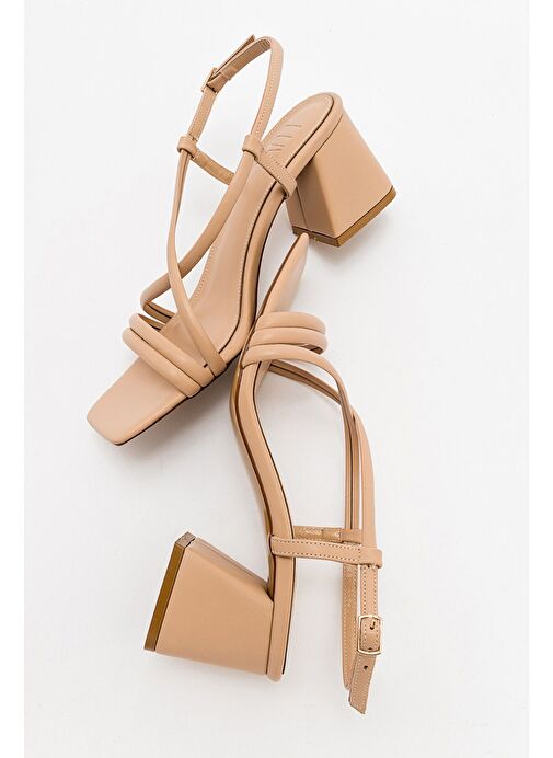 DAİSY Koyu Bej Cilt Kadın Topuklu Ayakkabı - Görsel 6