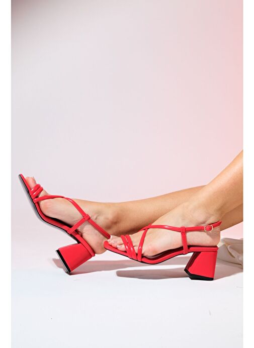 DAİSY Kırmızı Cilt Kadın Topuklu Ayakkabı - Görsel 5