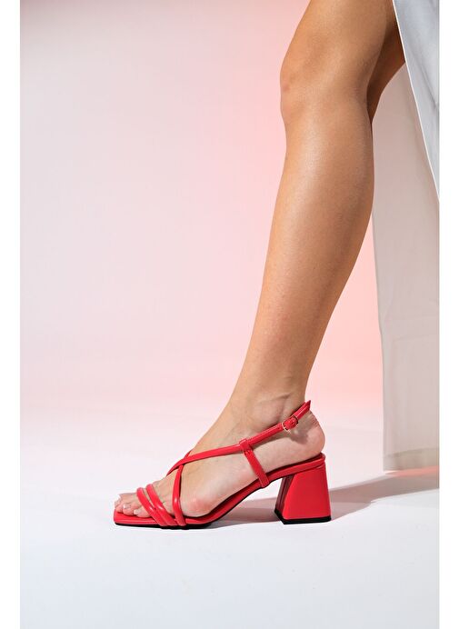 DAİSY Kırmızı Cilt Kadın Topuklu Ayakkabı - Görsel 6