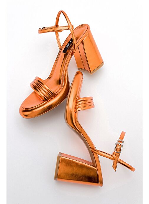 Luvi Shoes Turuncu Kadın Topuklu Ayakkabı 28-23760 - Görsel 6