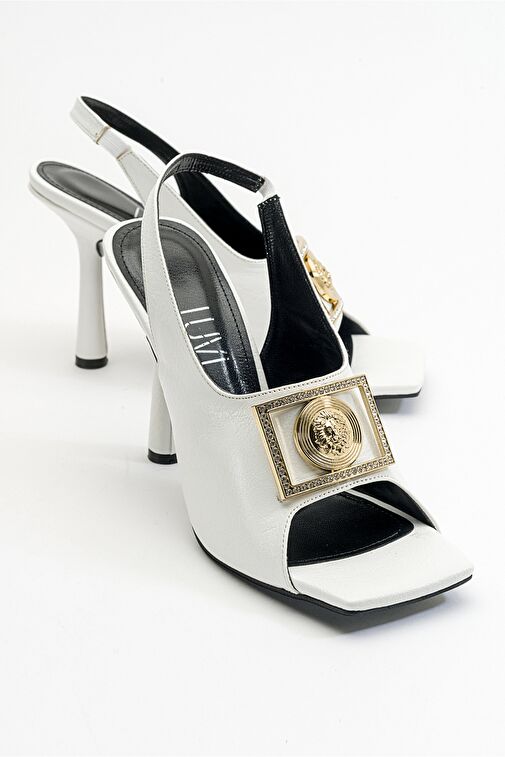 OLNEY Beyaz Kadın Topuklu Ayakkabı - Görsel 2