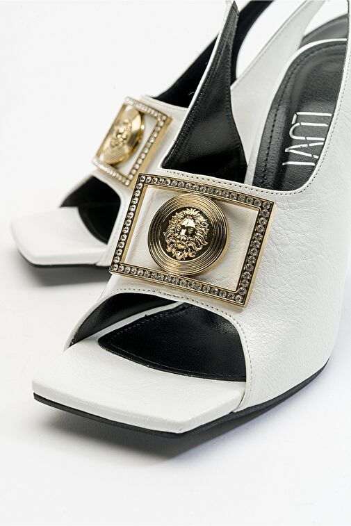 OLNEY Beyaz Kadın Topuklu Ayakkabı - Görsel 3