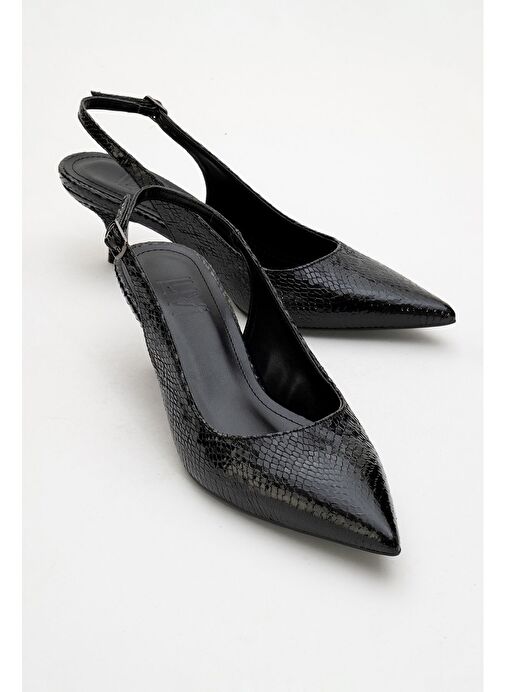 VALUE Siyah Desenli Kadın Topuklu Ayakkabı - Görsel 2