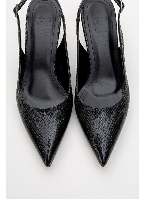 VALUE Siyah Desenli Kadın Topuklu Ayakkabı - Görsel 3