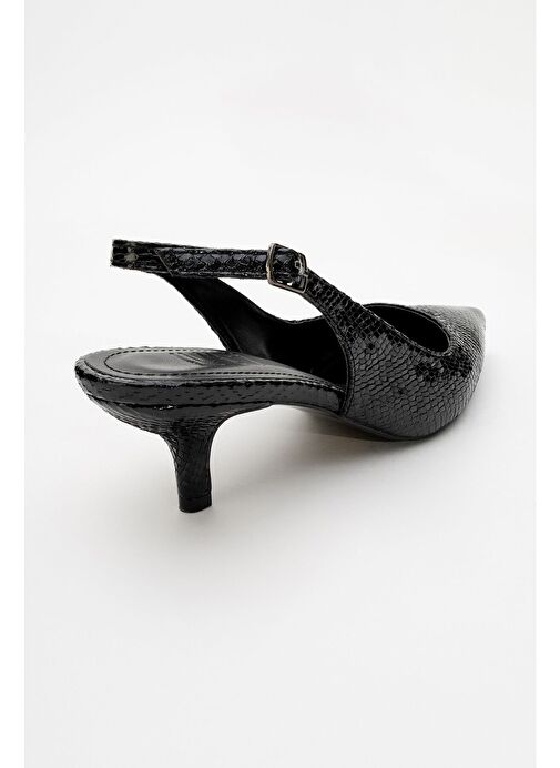 VALUE Siyah Desenli Kadın Topuklu Ayakkabı - Görsel 5