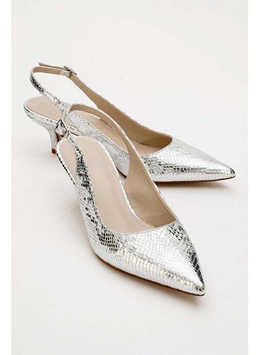 VALUE Gümüş Desenli Kadın Topuklu Ayakkabı - Görsel 2