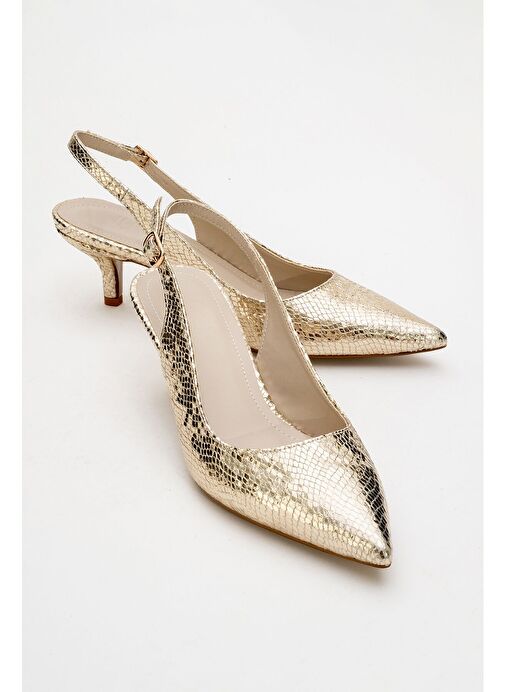 VALUE Altın Desenli Kadın Topuklu Ayakkabı - Görsel 2
