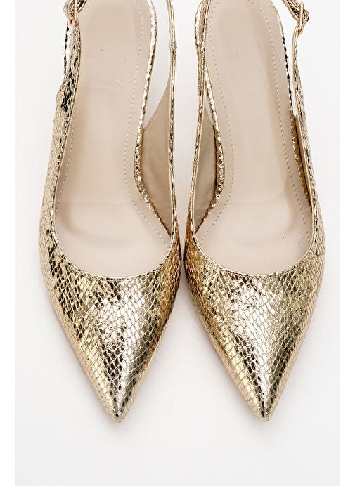 VALUE Altın Desenli Kadın Topuklu Ayakkabı - Görsel 3